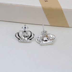 Boucle d'oreille en argent S925 en forme de fleur, personnalisée, 5-6 perles, accessoires de bijoux DIY, plateau vide pour boucles d'oreilles semi-finies - Product Image 4