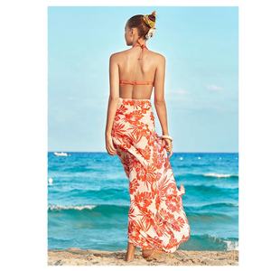 Fashion Printed Long Cover up Beachwear Swimwear Bikini Flowy 3 Piece <strong>Beach</strong> Dress - Product Image 3