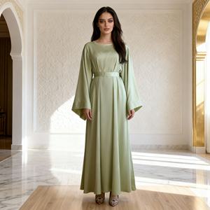 Abaya Personalizada de Poliéster Satinado Premium para Mujeres Musulmanas, Vestido Elegante y Modesto para Ocasiones Especiales y Venta al por Mayor - Product Image 3