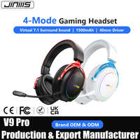 Casque de jeu JINMS V9 PRO Tri Mode avec haut-parleur de 40 mm, son surround 7.1, batterie de 1500 mAh, 285 g, casque supra-auriculaire OEM ODM