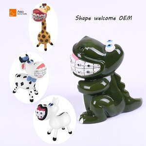 Escultura de Dinosaurio Verde Pintada a Mano en Resina Dental de Poliresina, Popular y Divertida, para Niños y Niñas - Product Image 4