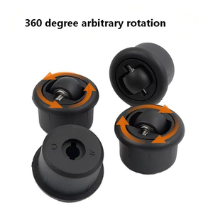 Roulettes en plastique miniatures à profil bas, pivotantes à 360 degrés, avec frein, pour meubles, chariots médicaux et d'hôpital – Approvisionnement direct usine - Product Image 2