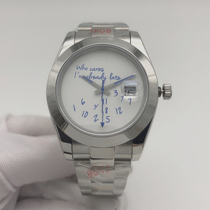 Reloj de Diseño Mecánico Automático de Lujo para Hombre, Resistente al Agua, de 36/39 mm, con la Frase 'Who Cares I AM Already Late' - Product Image 5