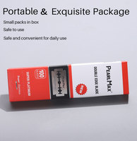 Lames de rasoir à double tranchant PearlMax, 100 pièces, Super Platinum, acier inoxydable, vente en gros, fournitures de barbier, emballage en boîte portable