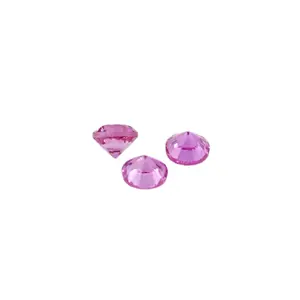 Factory high quality hot selling natural charming round brilliant cut loose gemstone for jewelry bracelet earring pink sapphire