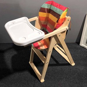 Chaise haute pour bébé en bois écologique, chaise haute pour l'alimentation du bébé, chaise haute de cuisine réglable avec un petit plateau - Product Image 6