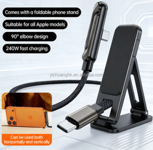 Cable de Carga Rápida USB Tipo-C Multiusos, Conector de Cobre Puro, Interruptor Vertical/Horizontal, Soporte Todo en Uno para Teléfono - Product Image 4