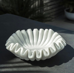 Clássico branco pedra natural mármore flor tigela decorativa casa fruta jóias mármore ônix travertino contemporâneo tigelas - Product Image 5
