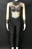Clignotant Strass Spandex Sexy Club Femmes Anniversaire Discothèque Cristal Body Chanteur Danseur Spectacle Scène Combinaisons