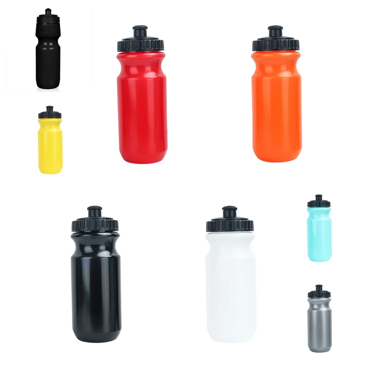 Sports bike squeeze water bottle bpa free plastic bottles 24 oz wide mouth lid water jug push pull insulated water bottles