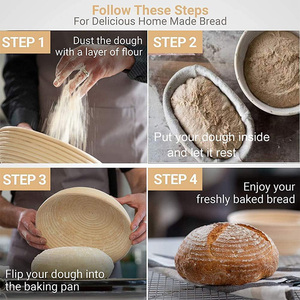 Fábrica de gelificación, venta al por mayor, juego de cestas de prueba de pan, venta directa de fábrica china, Bannetons reutilizables para pan <span class=keywords><strong>casero</strong></span>, masa fermentada - Product Image 4
