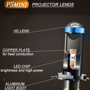 Faros LED OEM P5 de Alta Potencia, Bombillas de Proyector Mini H4, Lente de Proyector Láser Bi-LED Mini H7, H7 H4 P5 para Autos Universales - Product Image 3