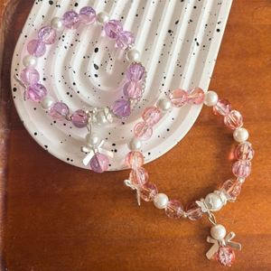 Fashion Y2K Sweet Bowtie 10mm Beads <b>Bracelet</b> for Women Exquisite Elegant Flower Crystal <b>Beaded</b> <b>Bracelet</b> Girl Party Jewelry Gift - Product Image 2