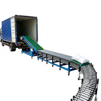 Convoyeur à bande télescopique mobile réglable en hauteur, flexible, pour le chargement et le déchargement de conteneurs de camions, pour la manutention de cartons et de colis