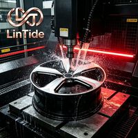 Jante en alliage à cinq branches, finition usinée en V, revêtement noir brillant, remplacement direct pour véhicule (OE)