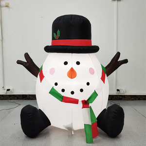 Vente en gros usine : Paire de bonhommes de neige gonflables LED 190T en polyester avec panneau signalétique, jouets de jardin d'extérieur pour enfants, idéal comme cadeau - Product Image 5