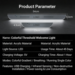 Iluminación LED para Interior de coche personalizada, proyector de logotipo en movimiento, lámpara de alféizar de puerta, placa de bienvenida, Protector DE LUZ DE Pedal para puertas de coche - Product Image 5