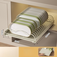 Vente en gros de haute qualité métal direct multifonctionnel tiroir style poulie fournitures de cuisine étagère vaisselle et bol étagère de rangement