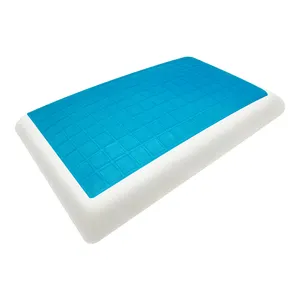 Square Flat Memory Foam Gel Bread Pillow Orthopedic Microbead Cooling Gel Core Memory Foam Cervical Pillow