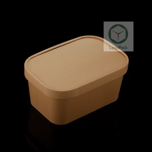 Boîte à lunch en papier kraft jetable personnalisée, emballage rectangulaire multifonctionnel pour les collations, les salades, les sandwichs et autres délices - Product Image 6