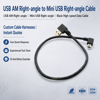 Maßgefertigtes USB-A-Stecker 90 Grad zu Mini-USB 5-Pin Rechtwinkliges Kabel, Doppelt Abgewinkeltes USB 2.0 Hochgeschwindigkeitskabel