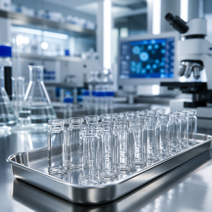 Flacon en verre Xilin à couvercle argenté, à paroi épaisse et transparent, pour le stockage à long terme d'échantillons biochimiques - Product Image 4