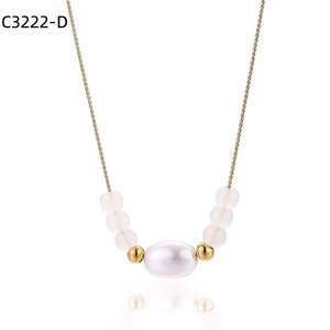 Collar con Colgante de Moda Amy Amy, Imitación de Perla, Cadena de Serpiente Plateada, Joyería Minimalista para Mujer, Regalo para Uso Diario - Product Image 2