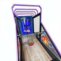 Machine de jeu d'arcade de basket-ball en plastique QSL Amusement Street, machine de tir à monnayeur avec son réaliste et lumières clignotantes