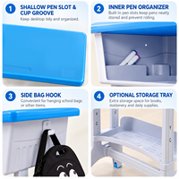 Ensemble de bureau et tabouret incurvé en PP pour salle de classe, hauteur fixe, mobilier scolaire, bureau et chaise d'élève en plastique, OEM ODM