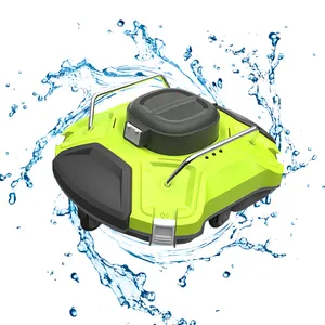Pembersih kolam renang robot tanpa kabel, vakum tahan 180 menit indikator LED, parkir sendiri Ideal untuk kolam datar di atas/dalam tanah