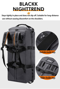 <span class=keywords><strong>Sac</strong></span> de voyage <span class=keywords><strong>à</strong></span> <span class=keywords><strong>roulettes</strong></span> grande capacité 60L, silencieux, avec bretelles de <span class=keywords><strong>sac</strong></span> <span class=keywords><strong>à</strong></span> <span class=keywords><strong>dos</strong></span> intégrées, pliable, étanche, alternative <span class=keywords><strong>à</strong></span> la valise - Product Image 5