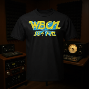 Wbcn T-Shirt 104 Fm Radio Logo T-shirt promotionnel unisexe en coton noir - Product Image 3