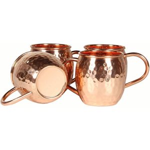 AVS STORE Lot de 4 tasses en cuivre martelé de haute qualité, taille de 16 oz, style isolé, pour mules de Moscou, capacité de 600 ml - Product Image 1