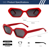 Lunettes de soleil hexagonales polarisées en acétate OEM en gros, protection UV400, style géométrique rétro vintage, unisexe