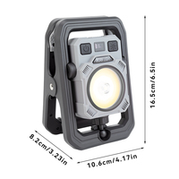 Lampe de travail LED COB multifonctionnelle avec clip magnétique 360° °   Batterie 18650 rotative et remplaçable pour lampe de travail d'urgence de camping