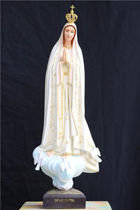 Figura ecológica de la Virgen María de Fátima de 70cm, adorno de aspecto ligero con capucha de resina italiana para Navidad para sala de estar Iglesia - Product Image 6