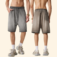 Shorts en coton personnalisés OEM pour hommes, coupe décontractée, longueur genou, effet délavé marbré, style décontracté