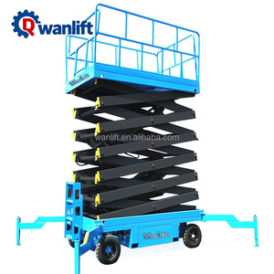 500kg 9m Semi-Electric Scissor Lift Electric Scaffolding Baja Paduan 20m Penggunaan Dalam/Luar Ruangan - Product Image 3