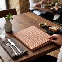 Porte-menu A4 en PU tissé texturé avec pochettes insérables pour restaurants, cafés et hôtels