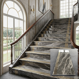 Baldosas de Porcelana Esmaltada para <span class=keywords><strong>Piso</strong></span>, Estilo Mármol, Gris Dorado, Antideslizantes, de Lujo para Interiores, Resistentes al Agua, 470x1200mm - Product Image 1