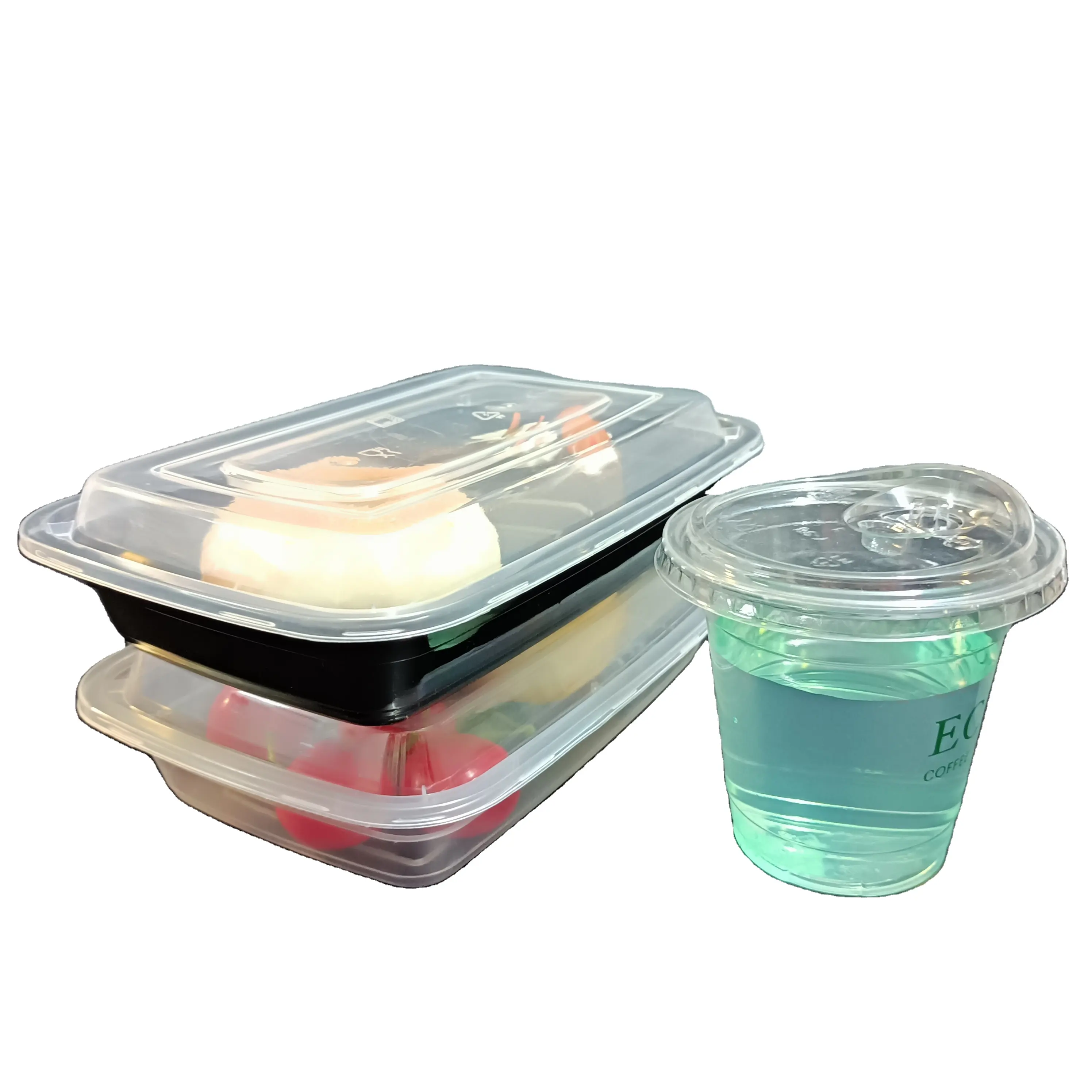 SP1561 bento lunch box clear plastic boxes custom PP fruit salad container with lids for Food Takeaway