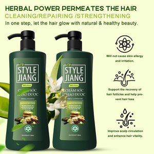 Set de Champú y Acondicionador Herbal Natural de Marca Privada, 350ml*2, Champú Hidratante para Uso en Salón - Product Image 1