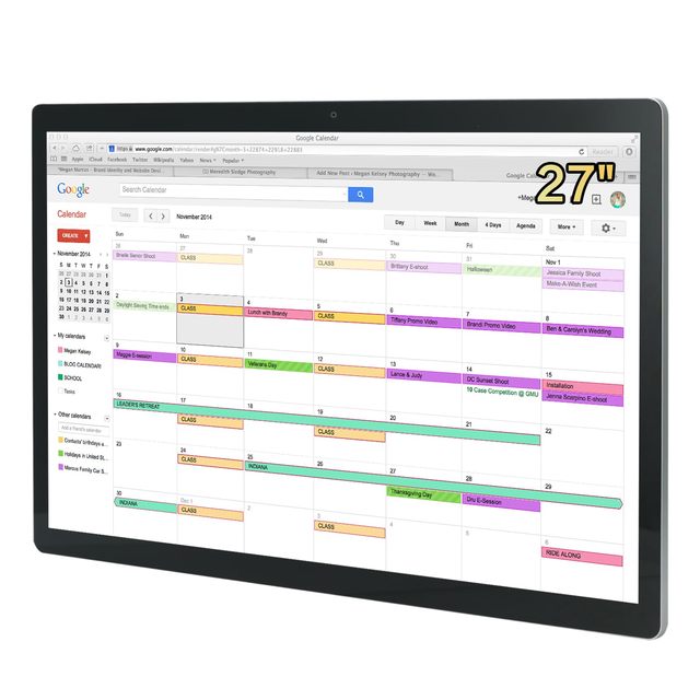 OEM ODM 27 Inch Android Wall Mounted Digital Calendar Touch Screen Display Family Schedules Weekly Planner Smart Calendar