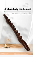 Bâton de massage en bois carbonisé BODYFREE pour le visage et le dos, drainage lymphatique, 52,5 cm, outil de sculpture corporelle, thérapie anti-cellulite