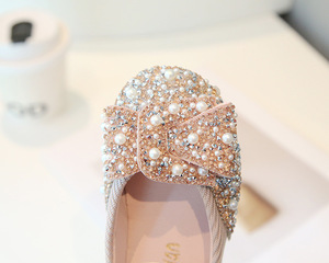Scarpe da principessa per ragazze verde rosa per matrimonio lussuose Glitter 21-36 scarpe singole per bambini estate primavera scarpe alla moda per ragazze - Product Image 5