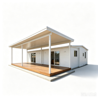 Maison préfabriquée moderne extensible avec balcon d'un côté pour bureau de chantier