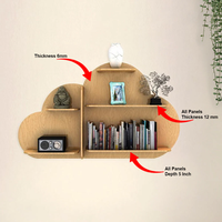 Étagère flottante murale en bois en forme de nuage étagère à livres pour chambre d'enfant étagère de rangement décorative murale bibliothèque en bois