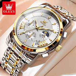 <span class=keywords><strong>Orologi</strong></span> da polso da <span class=keywords><strong>uomo</strong></span> OLEVS, impermeabili, luminosi, cronografi, con fasi lunari, alla moda, in acciaio inossidabile, al quarzo, <span class=keywords><strong>originali</strong></span>, per <span class=keywords><strong>uomo</strong></span> 2892 - Product Image 5