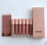 Kit de Maquillage Lèvres Végétalien Longue Tenue – Gloss Liquide Personnalisable – Combinaisons Libres Nude, Noir, Blanc, Rose – Élégant et Tendance