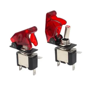 Interruttore a Levetta LED 12V 20A per Auto, Barca, Camion, Illuminato R/B/G/Y/W, Controllo On-Off con Copertura di Sicurezza per Aerei - Product Image 1